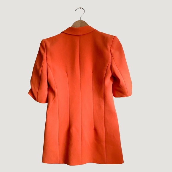 Zara Orange Short Sleeves Tailored Blazer Relaxed Fit Old Money Office Chic XS - Picture 3 of 4